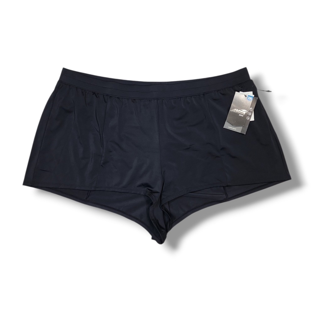 Avia Women's Size 2x 20W 22W Swimsuit Swim Bottoms Loose Shorts Black NWT Plus